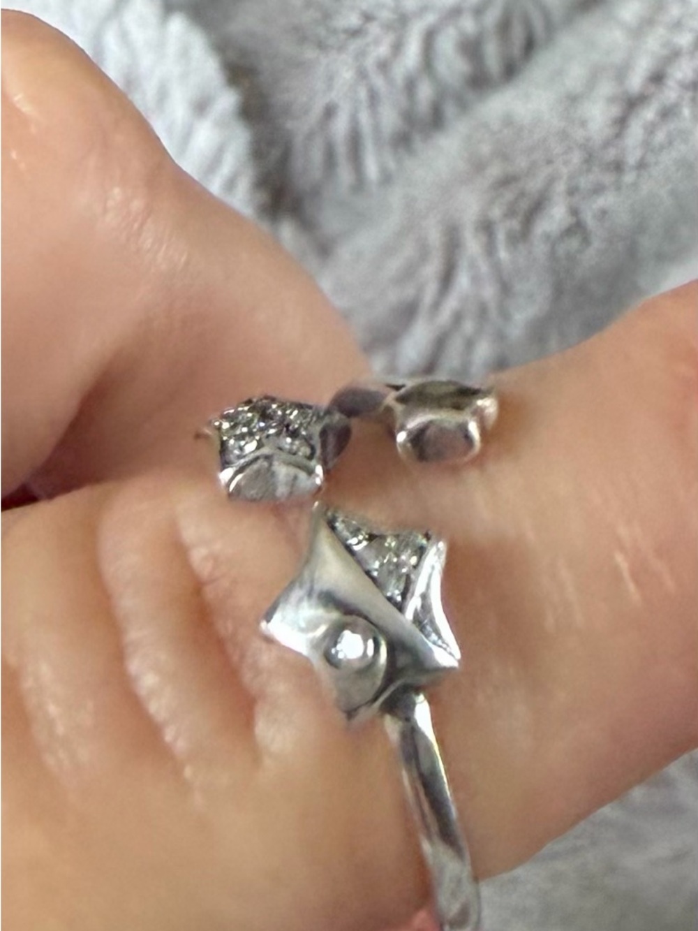 Pandora Silver Open Ring with Clear Pavé Accents